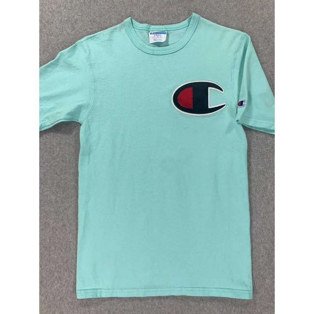 Champion Vintage Big Logo Short Sleeve Crew Tee Shirt (Men's Small) - Picture 1 of 9